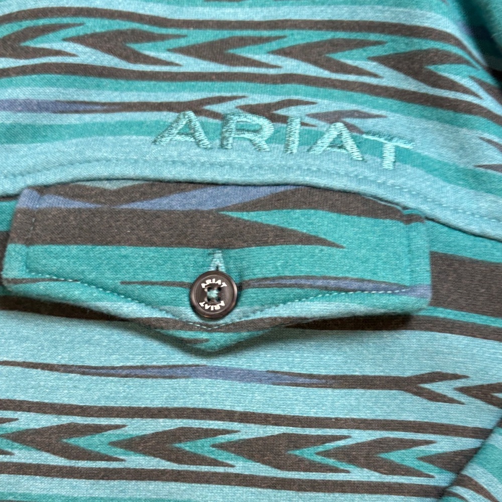 Ariat Teal And Black Patterned Pullover - image 4